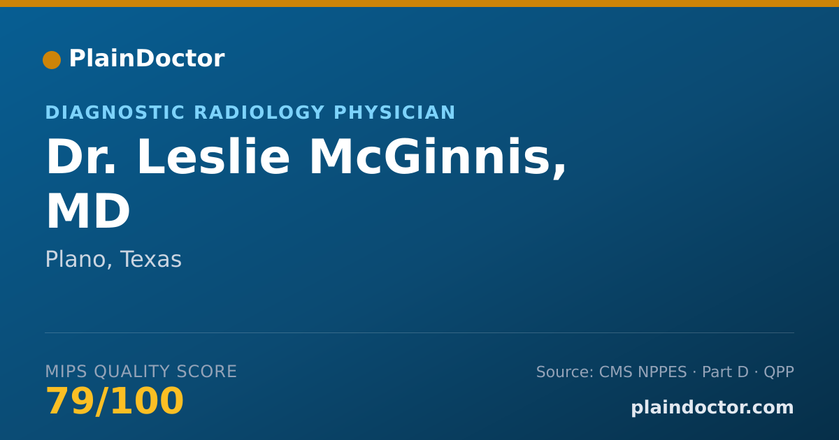 Shareable card for Leslie McGinnis, MD - Diagnostic Radiology Physician, Plano, TX