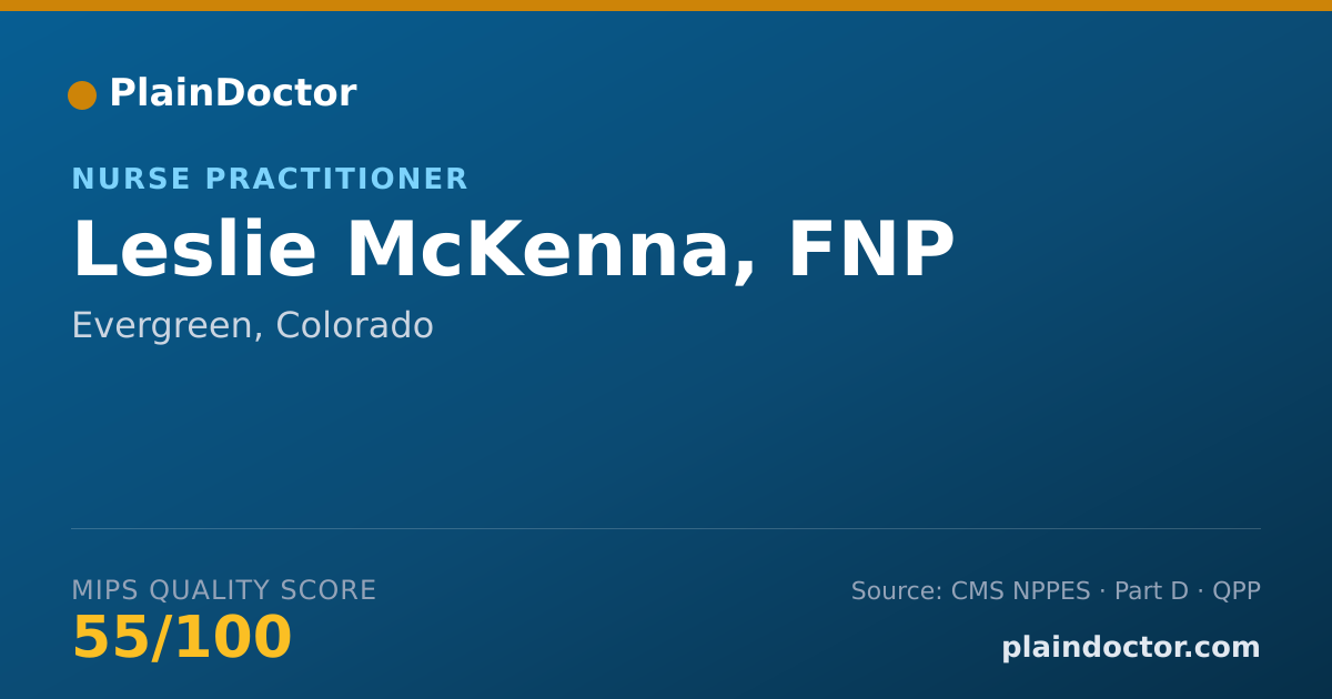 Shareable card for Leslie McKenna, FNP - Family Nurse Practitioner, Evergreen, CO