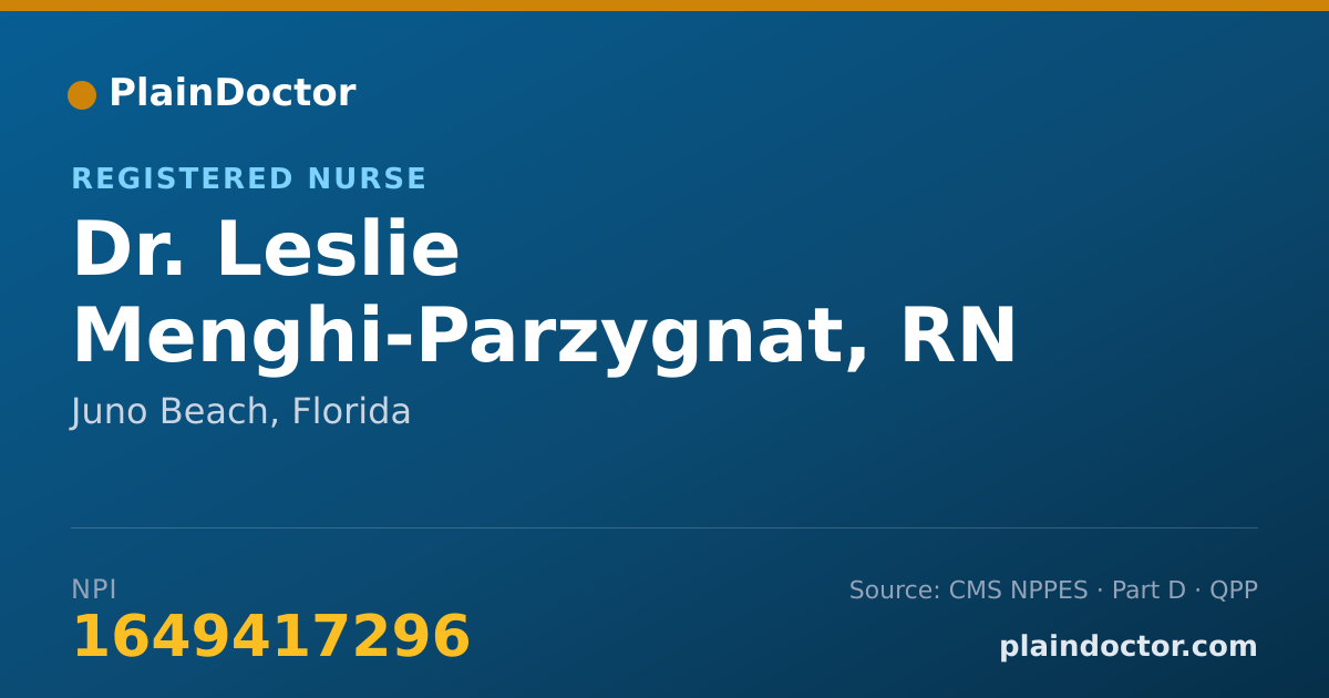 Shareable card for Leslie Menghi-Parzygnat, RN - Registered Nurse, Juno Beach, FL