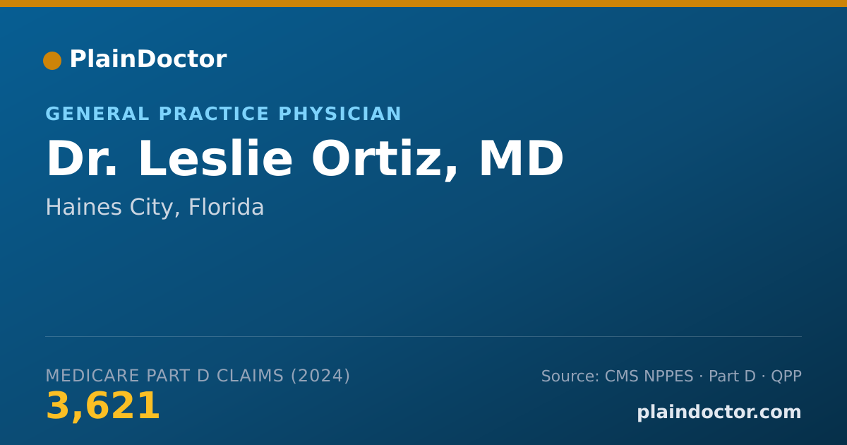 Shareable card for Leslie Ortiz, MD - General Practice Physician, Haines City, FL