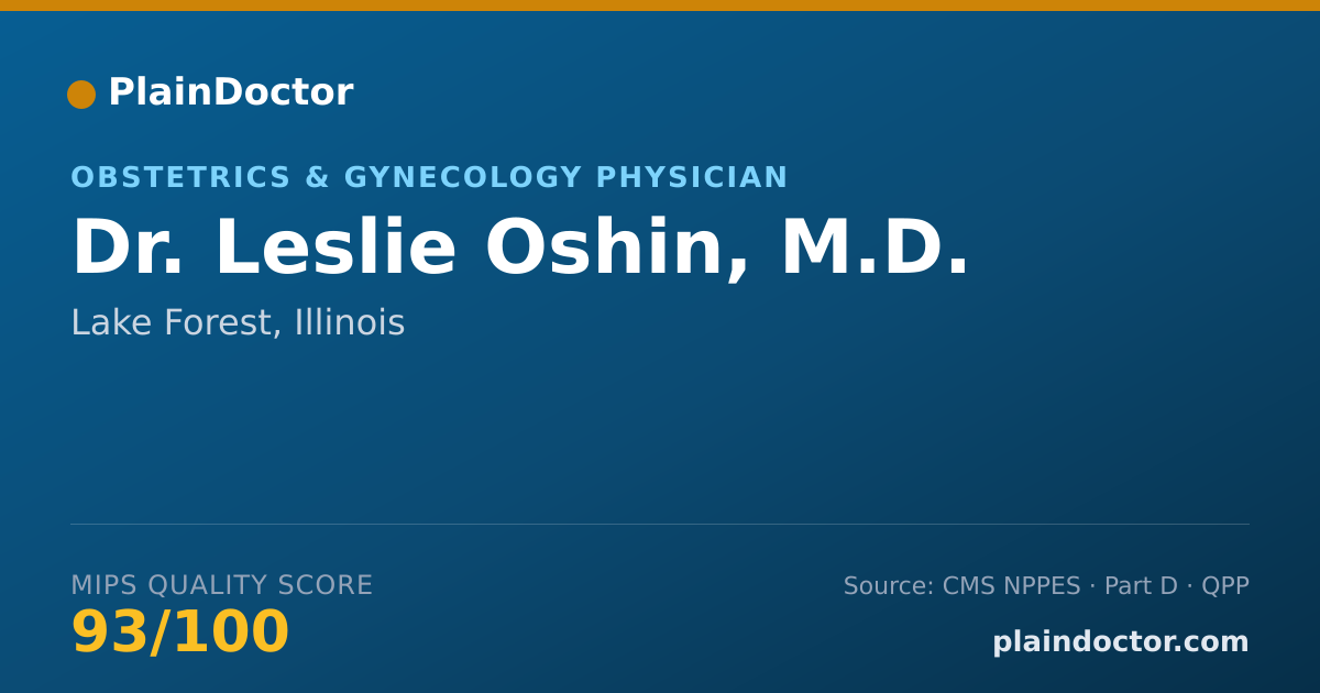 Shareable card for Leslie Oshin, M.D. - Obstetrics & Gynecology Physician, Lake Forest, IL