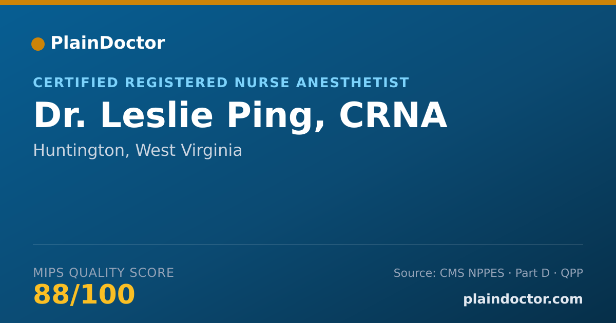 Shareable card for Leslie Ping, CRNA - Certified Registered Nurse Anesthetist, Huntington, WV