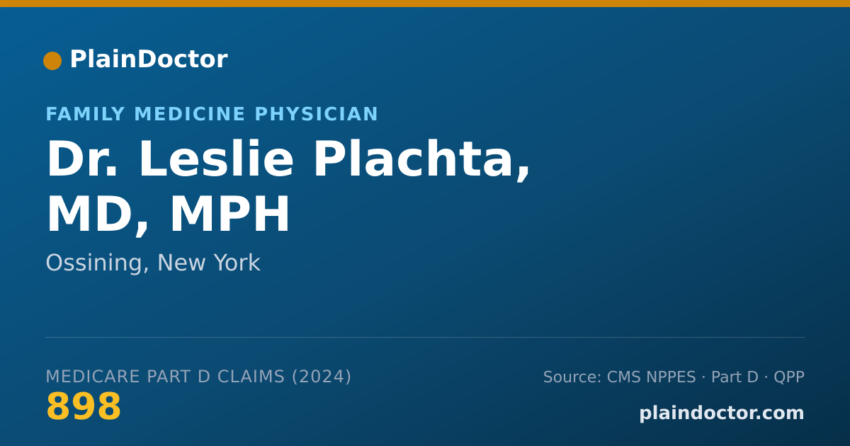 Shareable card for Leslie Plachta, MD, MPH - Family Medicine Physician, Ossining, NY