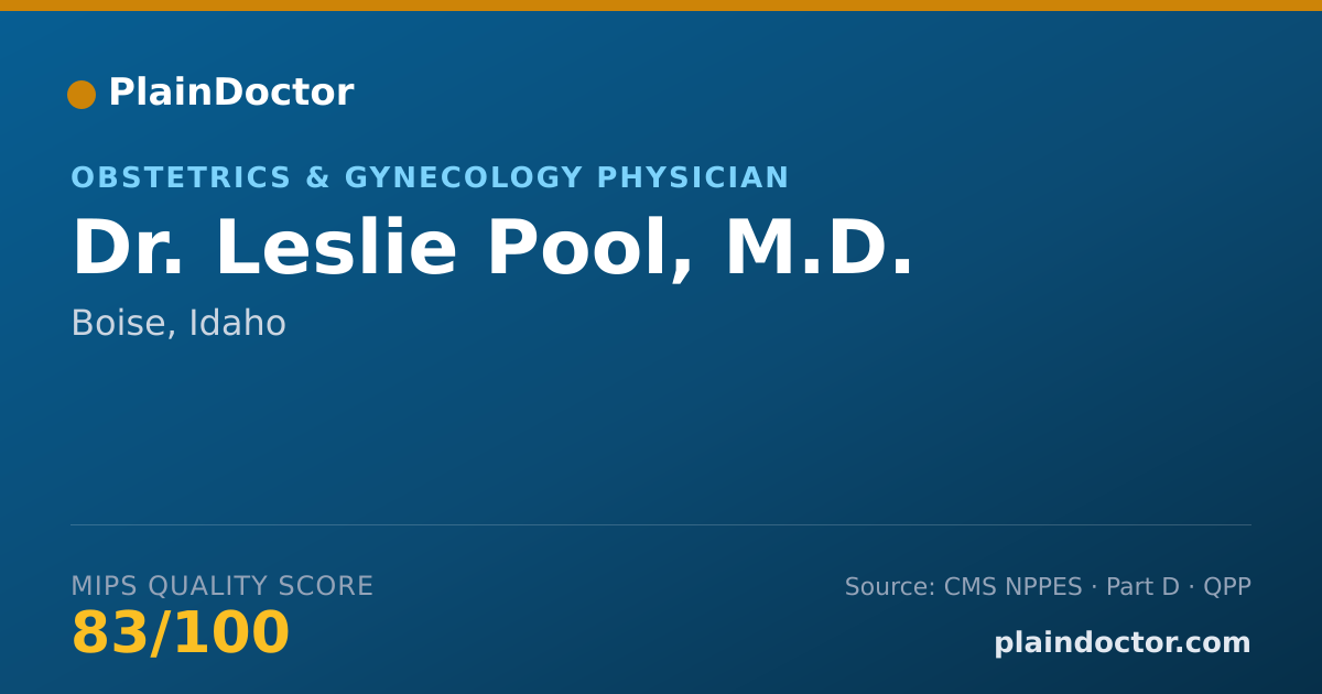 Shareable card for Leslie Pool, M.D. - Obstetrics & Gynecology Physician, Boise, ID