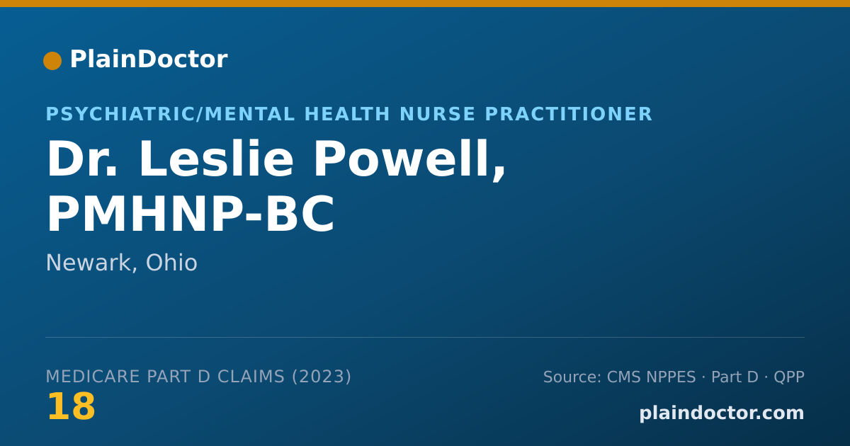Shareable card for Leslie Powell, PMHNP-BC - Psychiatric/Mental Health Nurse Practitioner, Newark, OH