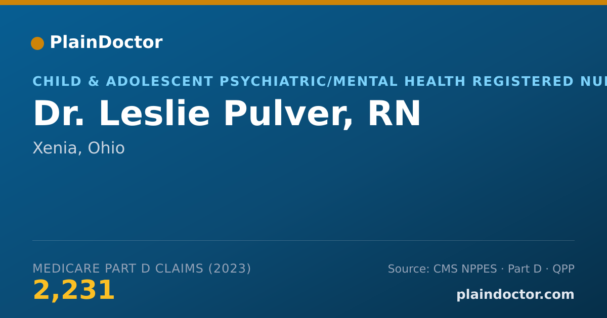 Shareable card for Leslie Pulver, RN - Child & Adolescent Psychiatric/Mental Health Registered Nurse, Xenia, OH