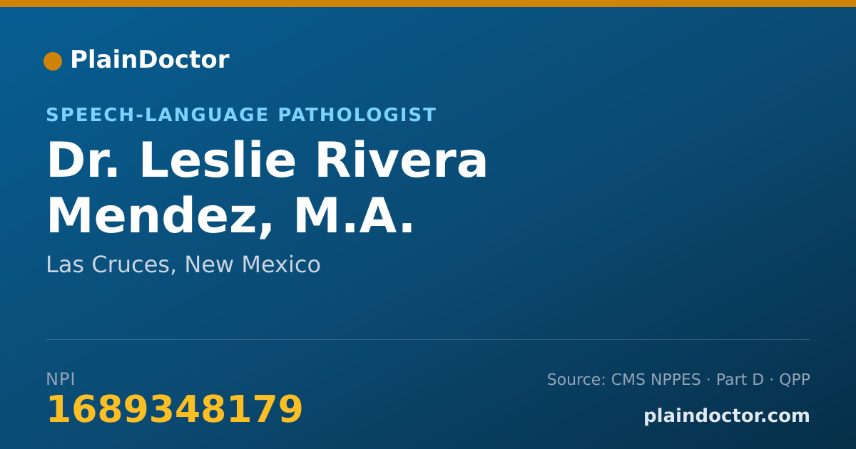 Shareable card for Leslie Rivera Mendez, M.A. - Speech-Language Pathologist, Las Cruces, NM