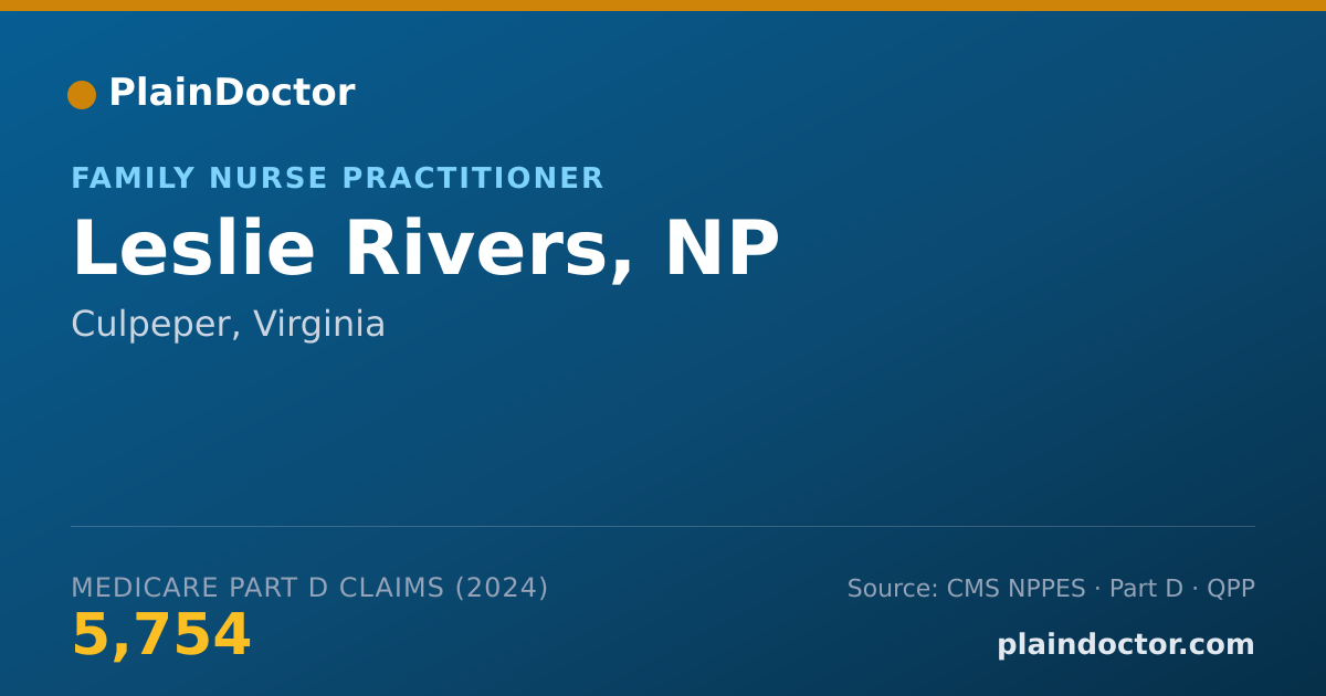 Shareable card for Leslie Rivers, NP - Family Nurse Practitioner, Culpeper, VA