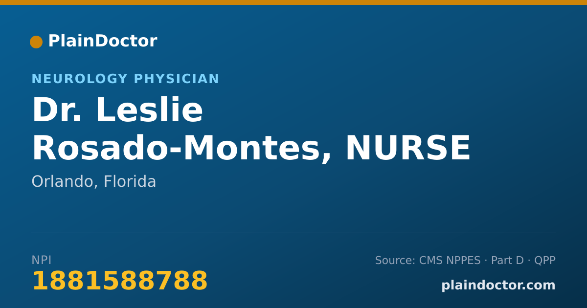 Shareable card for Leslie Rosado-Montes, NURSE PRACTITIONER - Neurology Physician, Orlando, FL