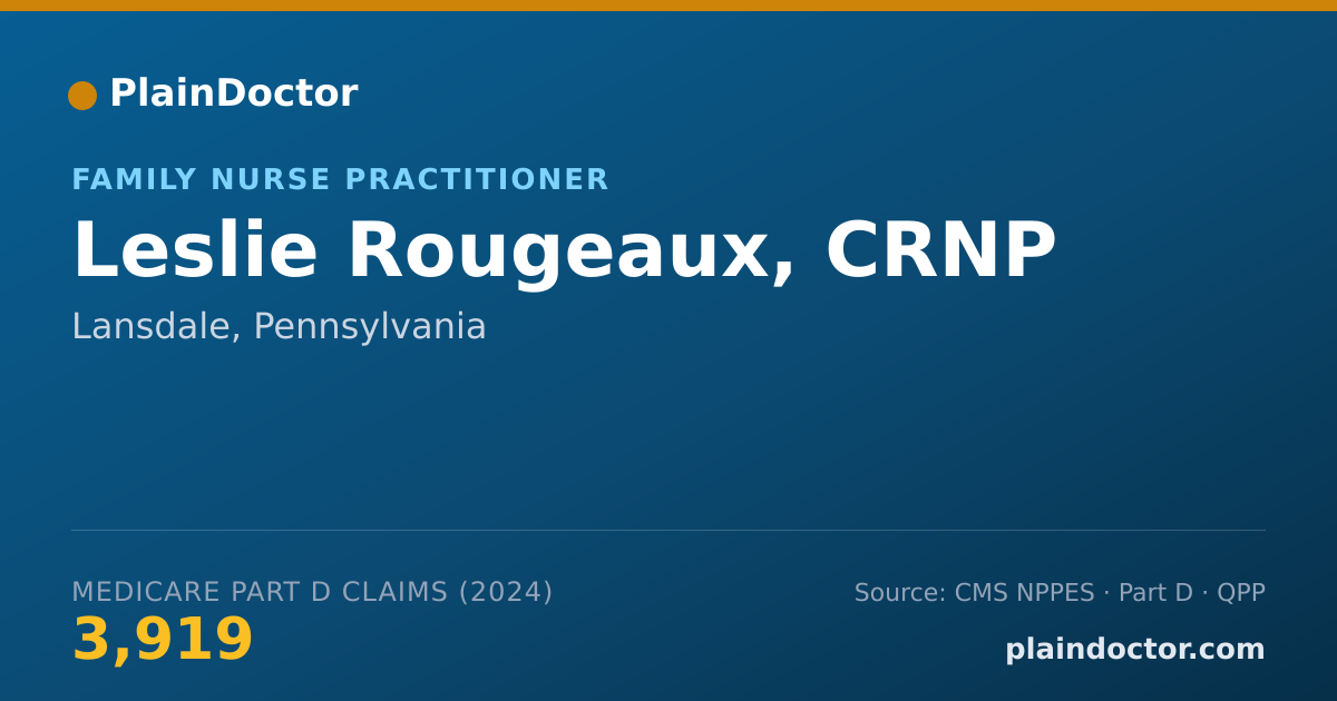 Shareable card for Leslie Rougeaux, CRNP - Family Nurse Practitioner, Lansdale, PA