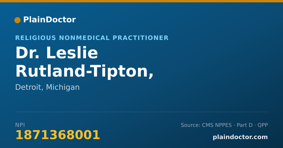 Shareable card for Leslie Rutland-Tipton, M.DIV., BCC - Religious Nonmedical Practitioner, Detroit, MI