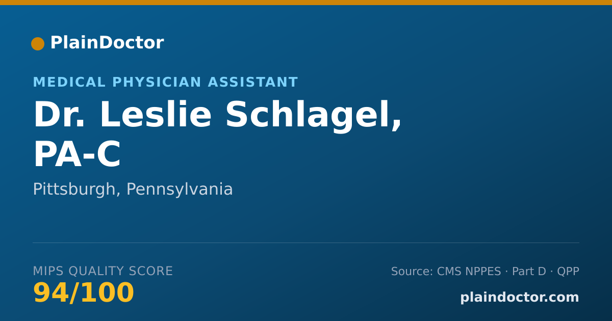 Shareable card for Leslie Schlagel, PA-C - Medical Physician Assistant, Pittsburgh, PA
