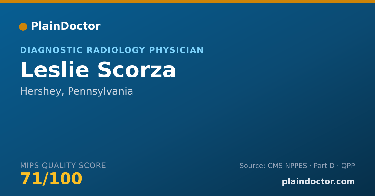 Shareable card for Leslie Scorza - Diagnostic Radiology Physician, Hershey, PA