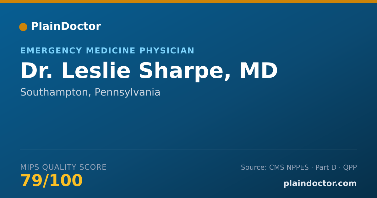 Shareable card for Leslie Sharpe, MD - Emergency Medicine Physician, Southampton, PA