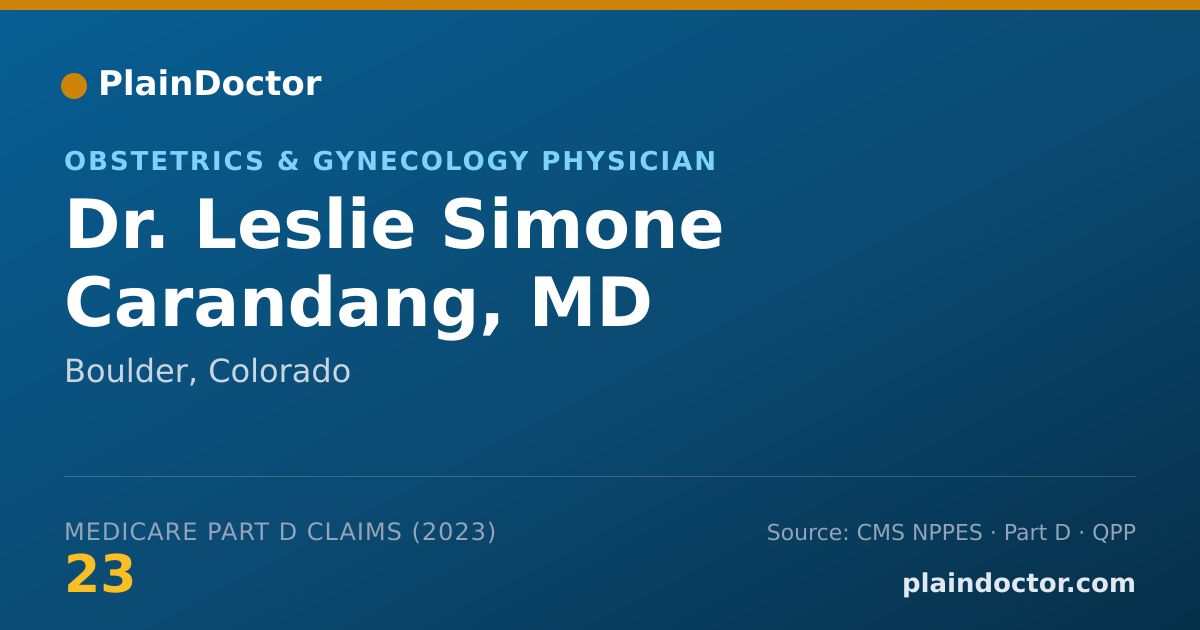 Shareable card for Leslie Simone Carandang, MD - Obstetrics & Gynecology Physician, Boulder, CO