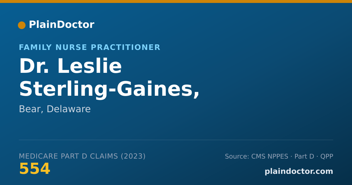 Shareable card for Leslie Sterling-Gaines, FNP-BC - Family Nurse Practitioner, Bear, DE