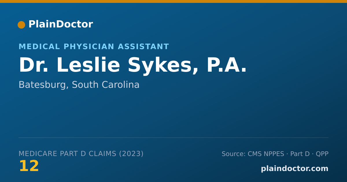 Shareable card for Leslie Sykes, P.A. - Medical Physician Assistant, Batesburg, SC
