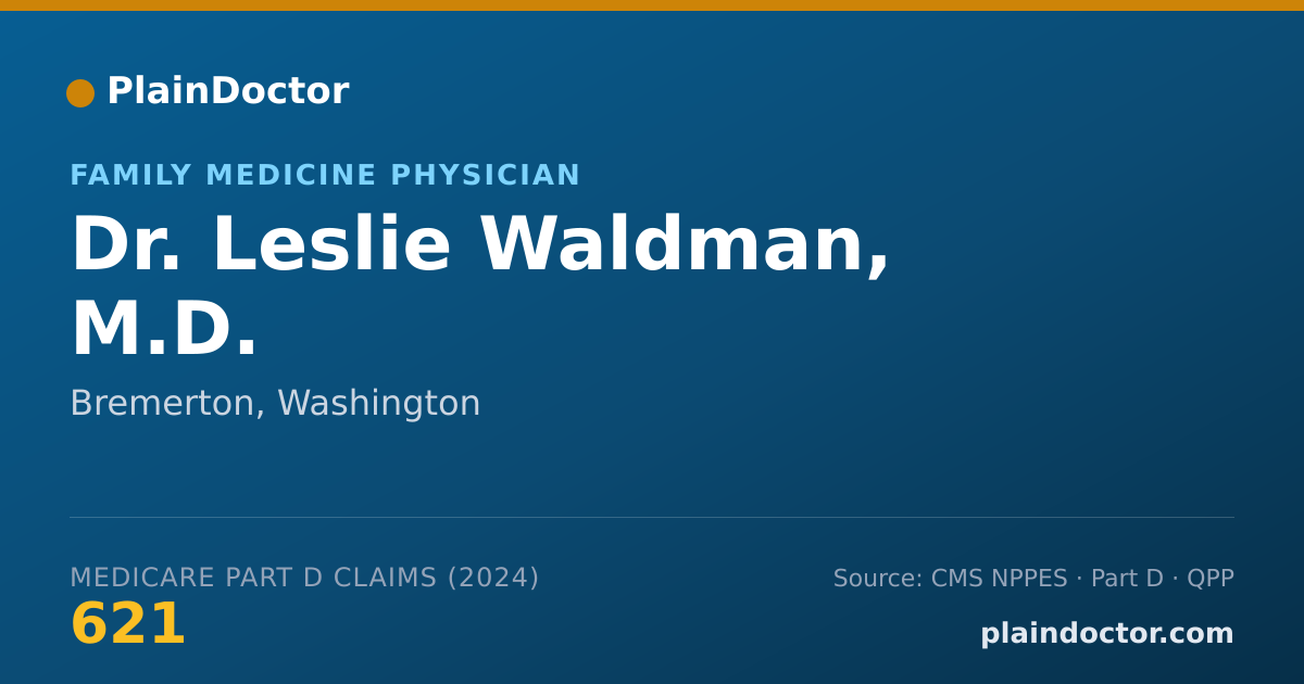 Shareable card for Leslie Waldman, M.D. - Family Medicine Physician, Bremerton, WA