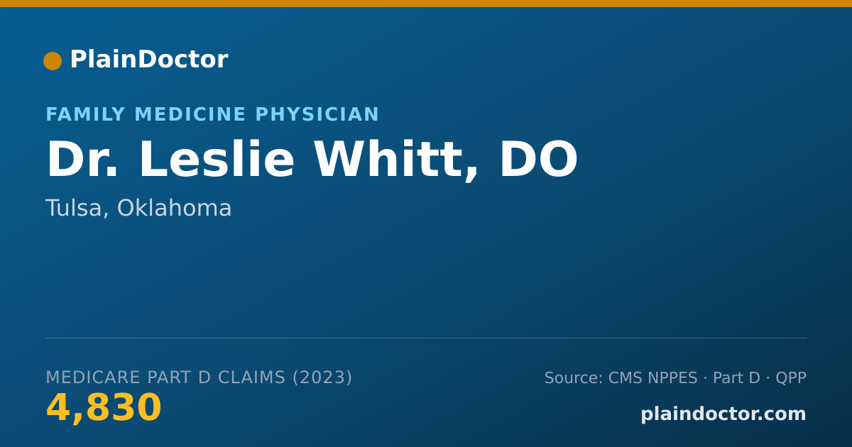 Shareable card for Leslie Whitt, DO - Family Medicine Physician, Tulsa, OK