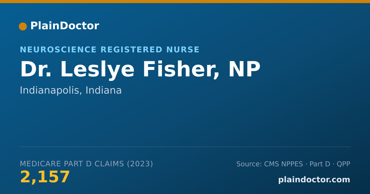 Shareable card for Leslye Fisher, NP - Neuroscience Registered Nurse, Indianapolis, IN
