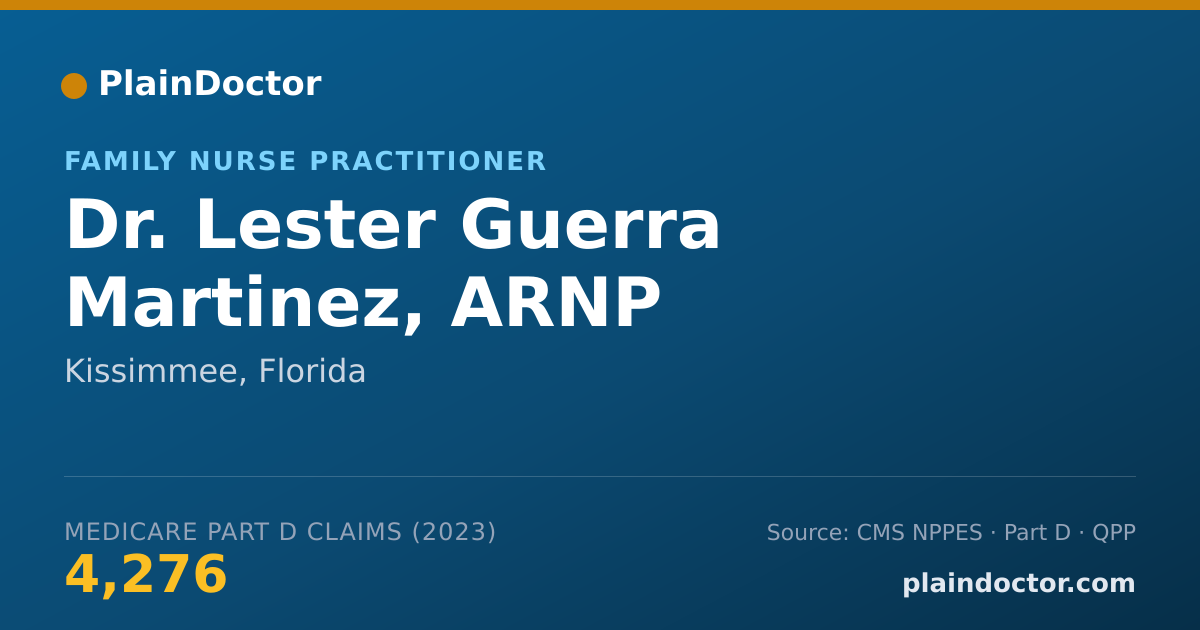 Shareable card for Lester Guerra Martinez, ARNP - Family Nurse Practitioner, Kissimmee, FL