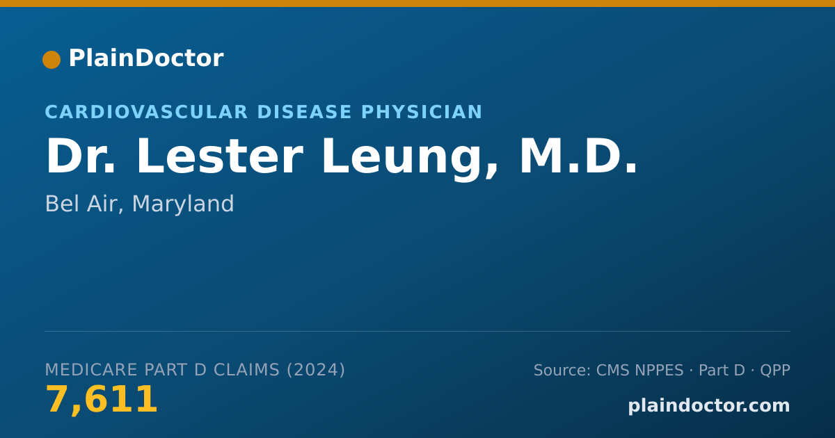 Shareable card for Lester Leung, M.D. - Cardiovascular Disease Physician, Bel Air, MD