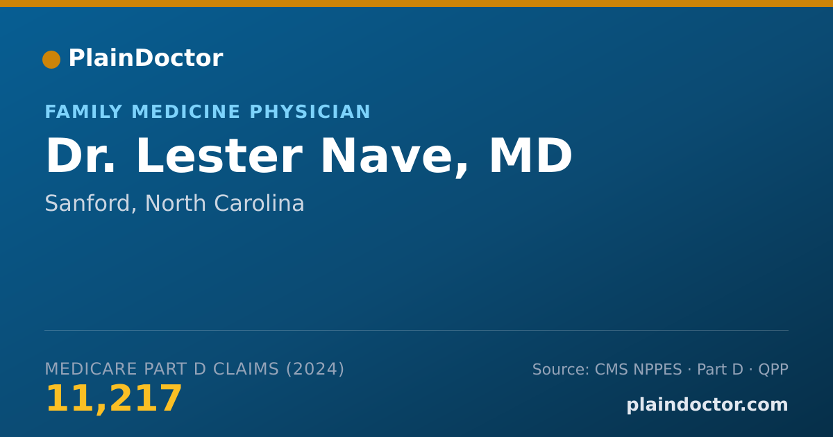 Shareable card for Lester Nave, MD - Family Medicine Physician, Sanford, NC