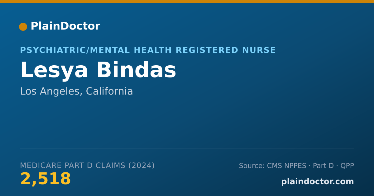 Shareable card for Lesya Bindas - Psychiatric/Mental Health Registered Nurse, Los Angeles, CA