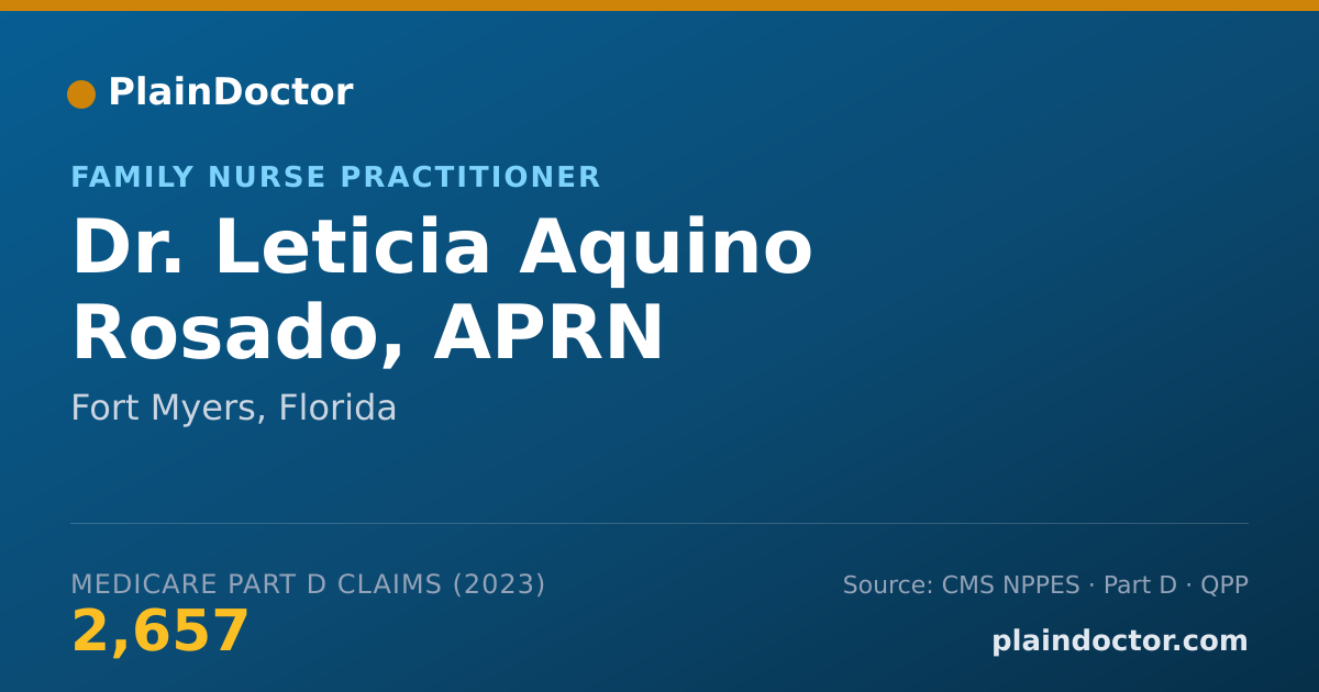 Shareable card for Leticia Aquino Rosado, APRN - Family Nurse Practitioner, Fort Myers, FL