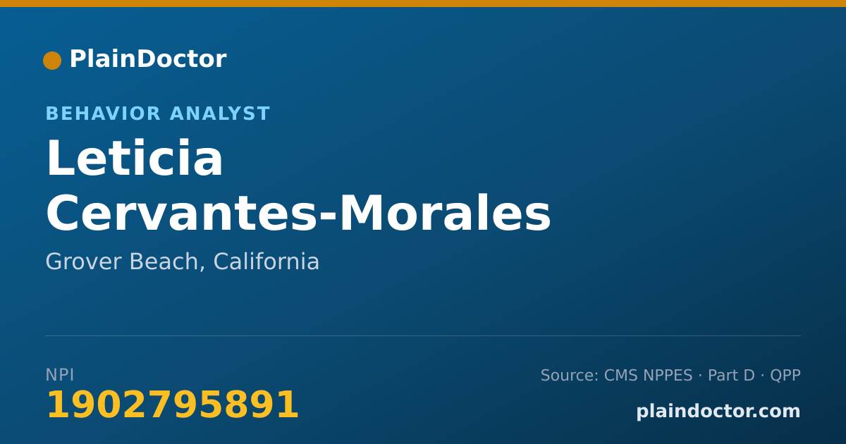 Shareable card for Leticia Cervantes-Morales - Behavior Analyst, Grover Beach, CA