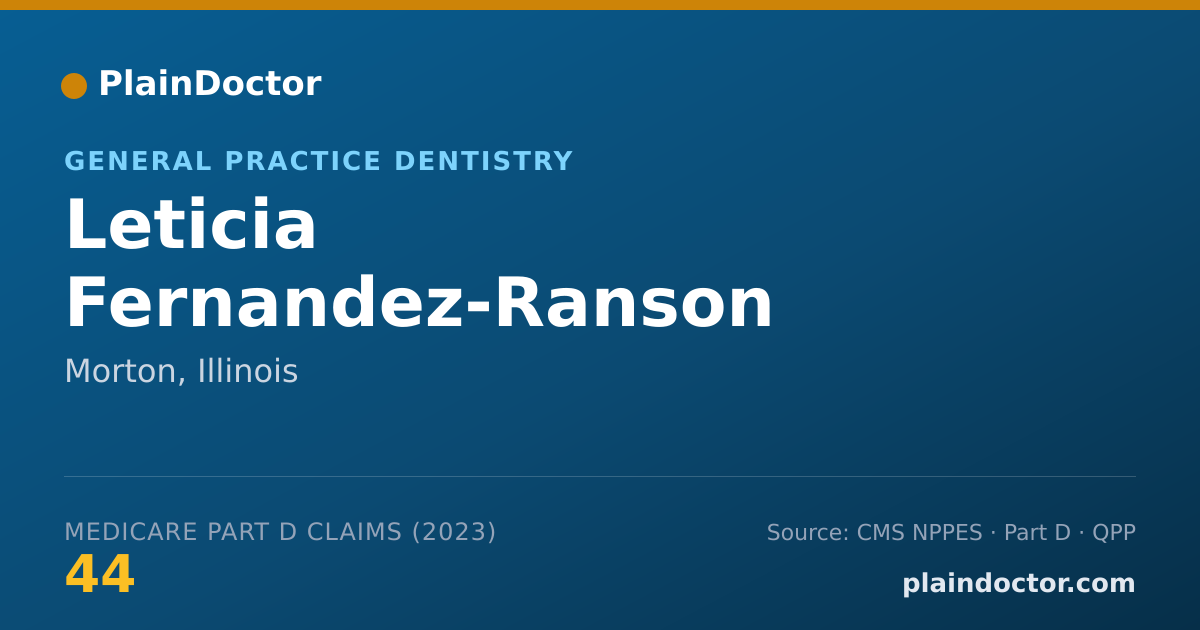 Shareable card for Leticia Fernandez-Ranson - General Practice Dentistry, Morton, IL