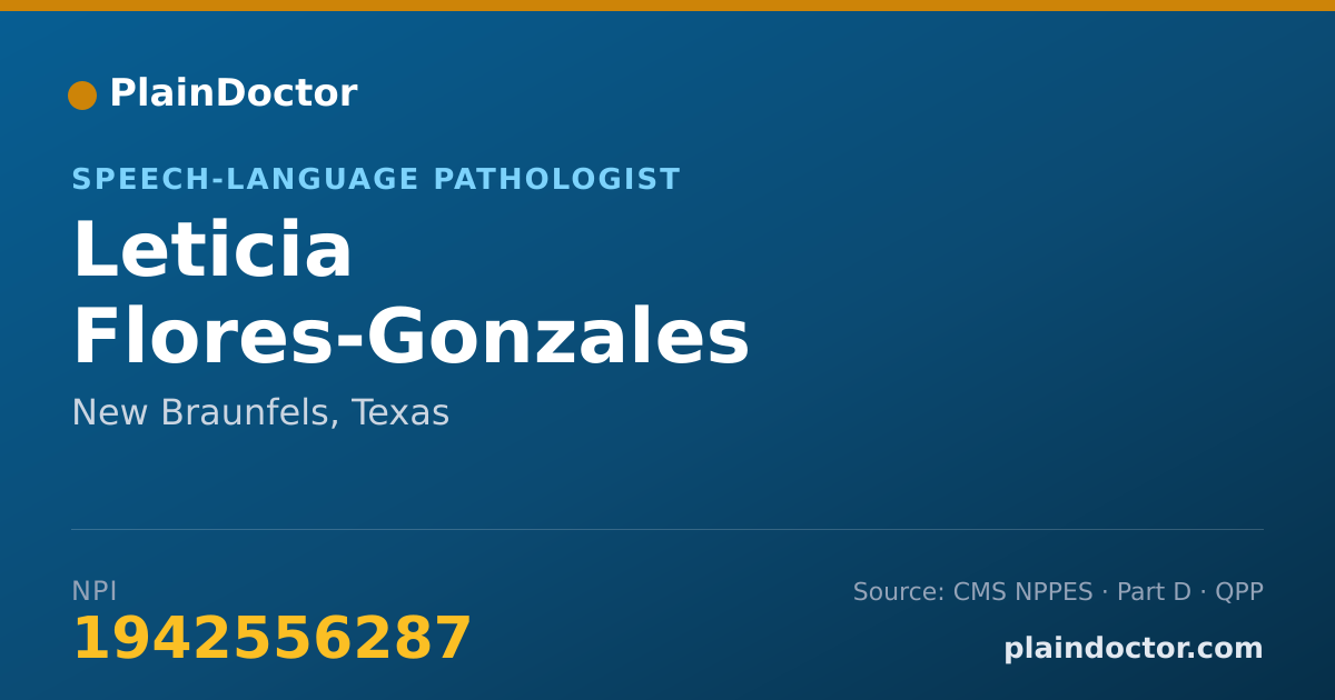 Shareable card for Leticia Flores-Gonzales - Speech-Language Pathologist, New Braunfels, TX