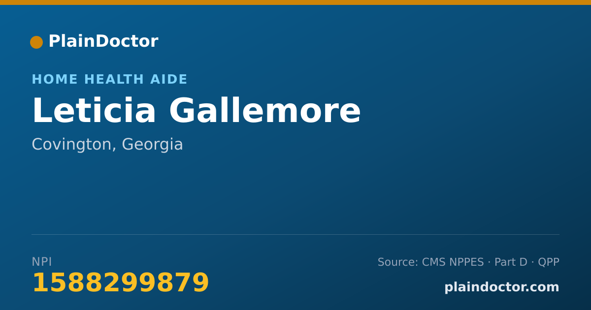 Shareable card for Leticia Gallemore - Home Health Aide, Covington, GA
