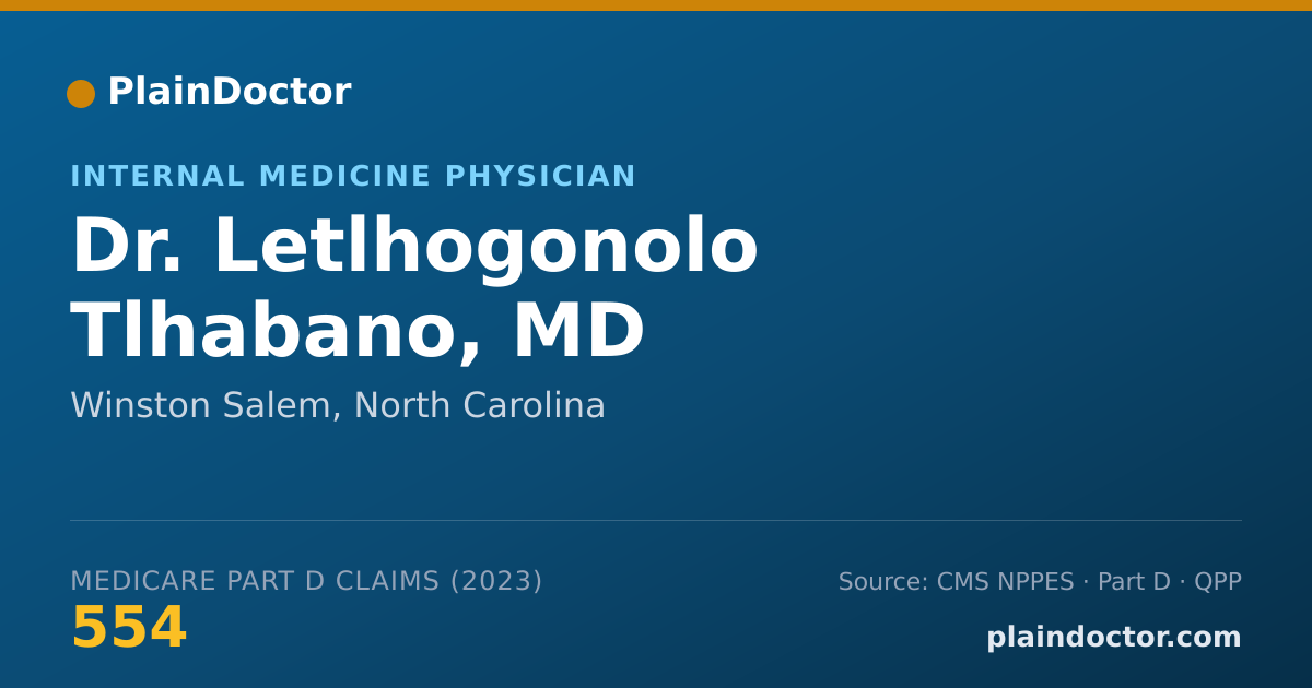 Shareable card for Letlhogonolo Tlhabano, MD - Internal Medicine Physician, Winston Salem, NC