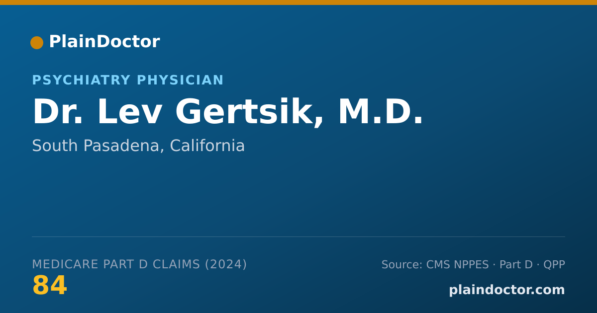 Shareable card for Lev Gertsik, M.D. - Psychiatry Physician, South Pasadena, CA