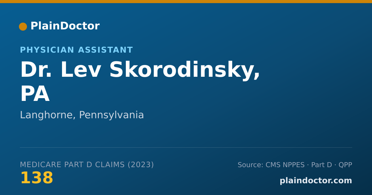 Shareable card for Lev Skorodinsky, PA - Physician Assistant, Langhorne, PA
