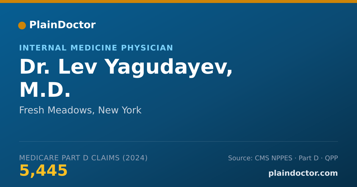 Shareable card for Lev Yagudayev, M.D. - Internal Medicine Physician, Fresh Meadows, NY