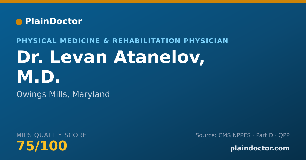 Shareable card for Levan Atanelov, M.D. - Physical Medicine & Rehabilitation Physician, Owings Mills, MD