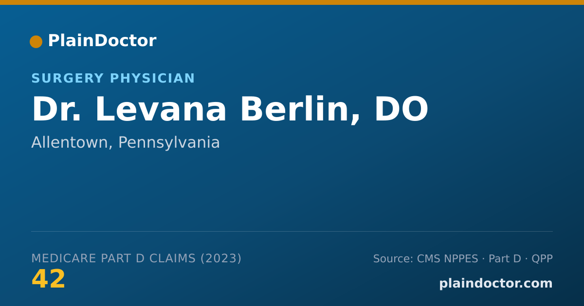 Shareable card for Levana Berlin, DO - Surgery Physician, Allentown, PA