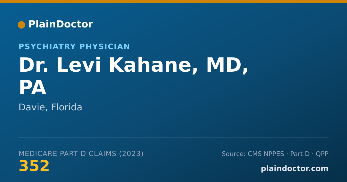 Shareable card for Levi Kahane, MD, PA - Psychiatry Physician, Davie, FL