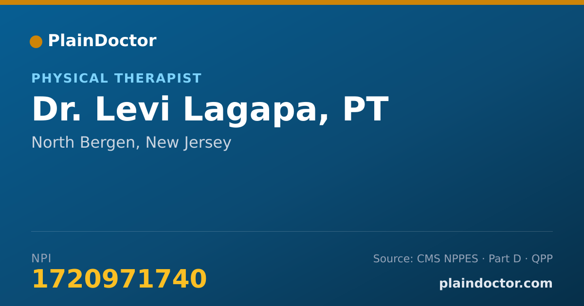 Shareable card for Levi Lagapa, PT - Physical Therapist, North Bergen, NJ