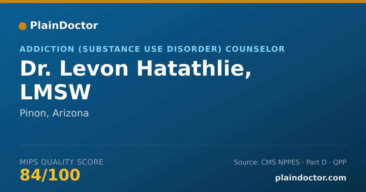 Shareable card for Levon Hatathlie, LMSW - Addiction (Substance Use Disorder) Counselor, Pinon, AZ