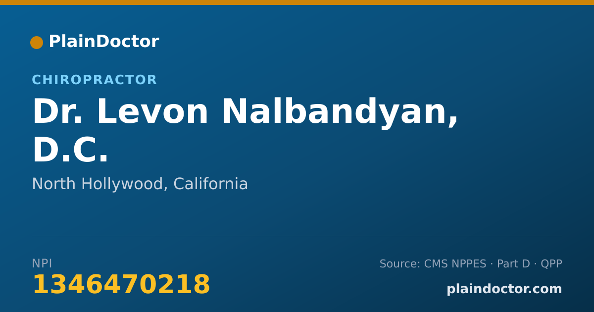 Shareable card for Levon Nalbandyan, D.C. - Chiropractor, North Hollywood, CA