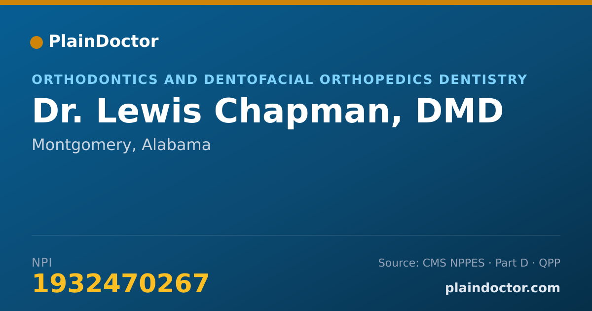 Shareable card for Lewis Chapman, DMD - Orthodontics and Dentofacial Orthopedics Dentistry, Montgomery, AL
