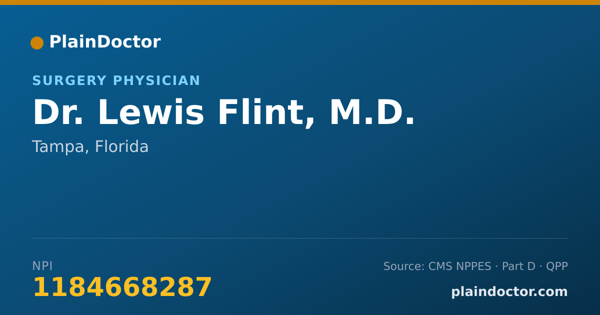 Shareable card for Lewis Flint, M.D. - Surgery Physician, Tampa, FL