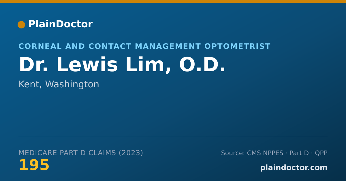 Shareable card for Lewis Lim, O.D. - Corneal and Contact Management Optometrist, Kent, WA