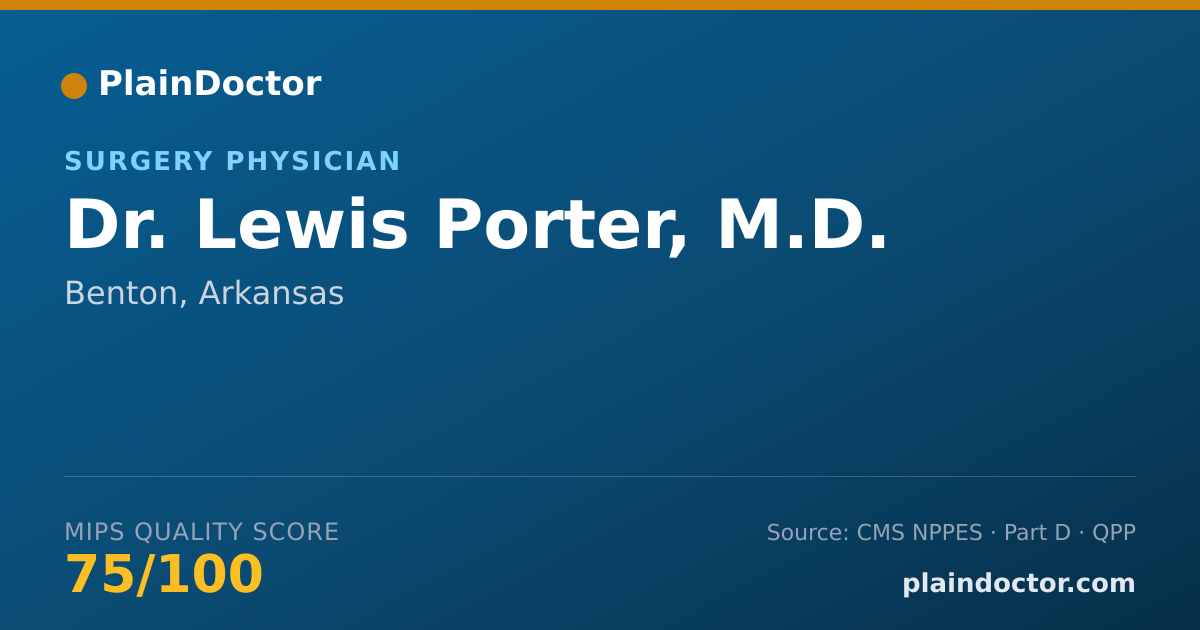 Shareable card for Lewis Porter, M.D. - Surgery Physician, Benton, AR