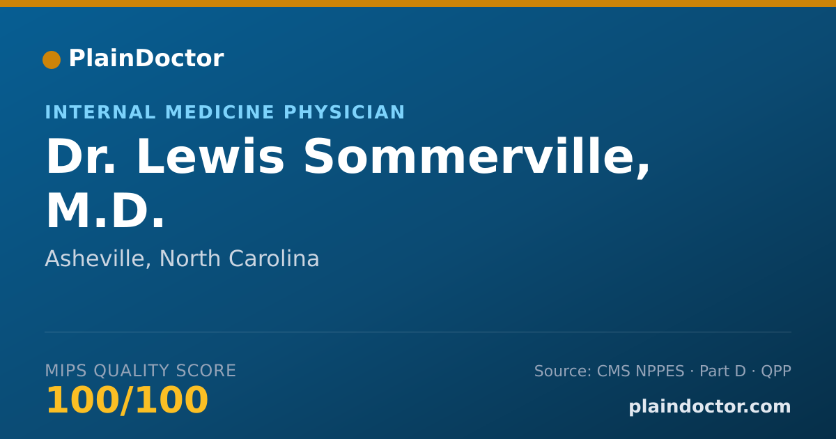 Shareable card for Lewis Sommerville, M.D. - Internal Medicine Physician, Asheville, NC