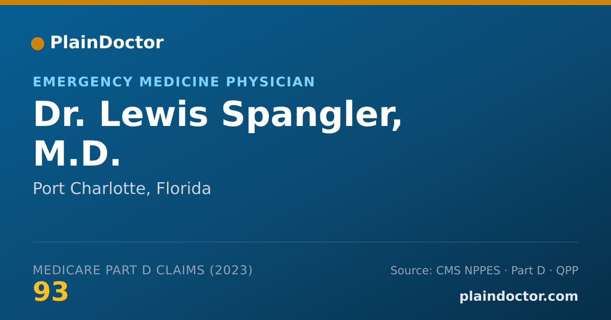 Shareable card for Lewis Spangler, M.D. - Emergency Medicine Physician, Port Charlotte, FL
