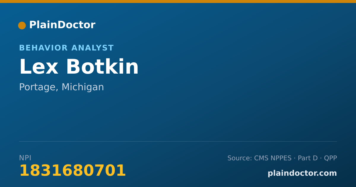 Shareable card for Lex Botkin - Behavior Analyst, Portage, MI
